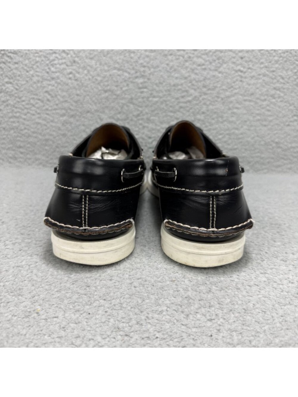 Prada Boat Shoes Men 11 / UK 10 Black Brushed Spazzolato Leather Lace Up Loafers - Picture 5 of 14